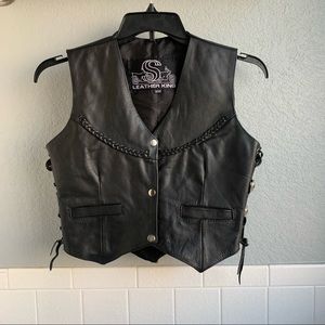 Leather King biker festival vest sz XXS